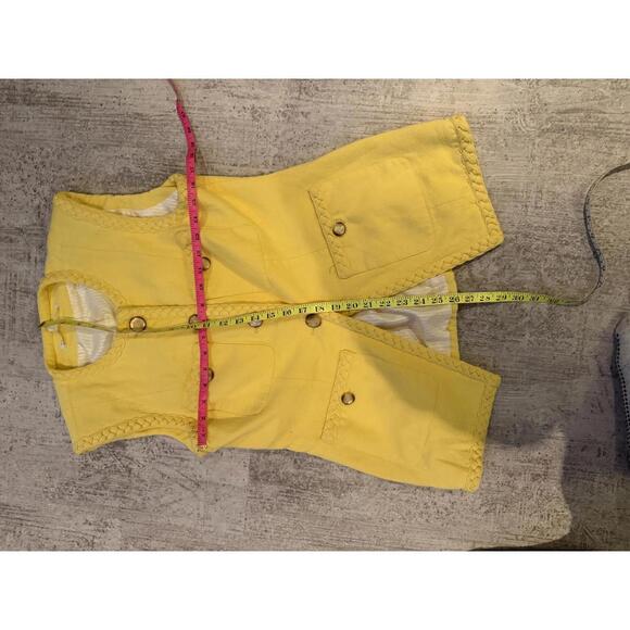 NWOT Veronica Beard Yellow Sleeveless Button-Up Linen Vest size 8 - Picture 4 of 5